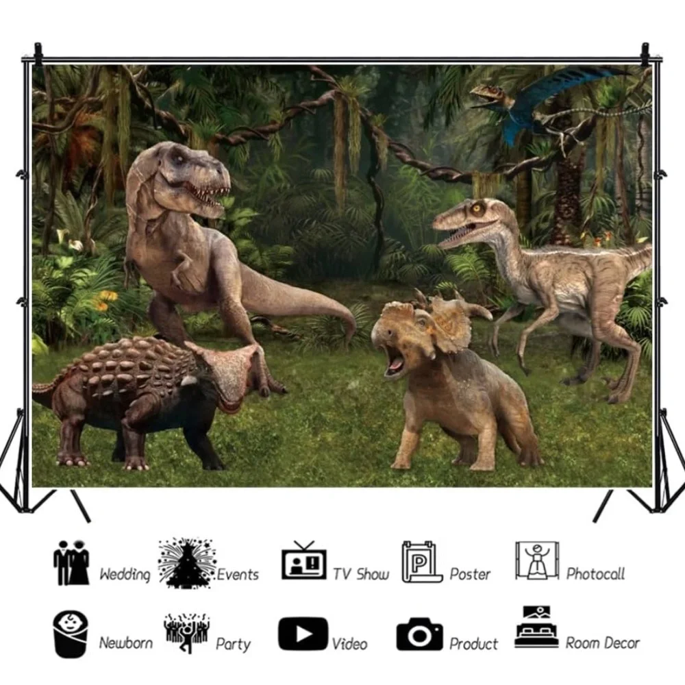 4-Dinosaur Jungle backdrop,5 x 7,8-dinosaur invitation - Picture 3 of 5
